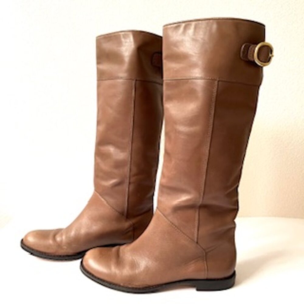 Coach Leather Knee-High Boots Brown/Mocha, 6B